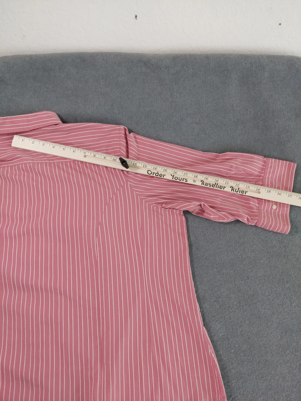 Riders by Lee Pink White Striped Button Down Blouse 3/4 Sleeve 3X Plus Cotton - Picture 5 of 7